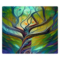 Tree Magical Colorful Abstract Metaphysical Flano Blanket (small) by Ravend