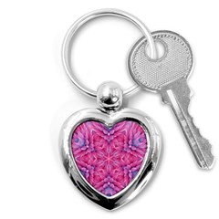 Art Rosette Pattern Background Floral Pattern Key Chain (heart) by Ravend