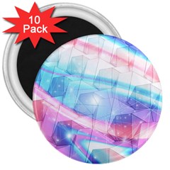 Polygons Bokeh Geometric Art Geometric Background 3  Magnets (10 Pack)  by Ravend