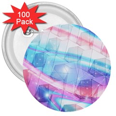 Polygons Bokeh Geometric Art Geometric Background 3  Buttons (100 Pack)  by Ravend