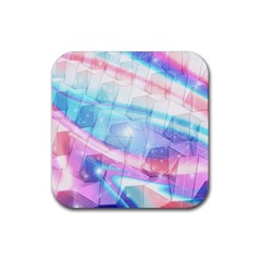 Polygons Bokeh Geometric Art Geometric Background Rubber Coaster (square) by Ravend