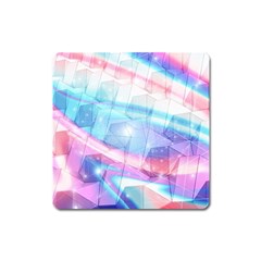 Polygons Bokeh Geometric Art Geometric Background Square Magnet by Ravend