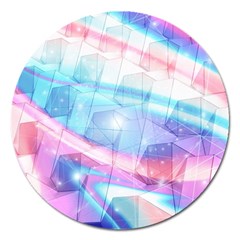 Polygons Bokeh Geometric Art Geometric Background Magnet 5  (round) by Ravend