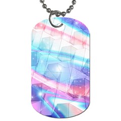 Polygons Bokeh Geometric Art Geometric Background Dog Tag (one Side) by Ravend