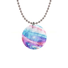 Polygons Bokeh Geometric Art Geometric Background 1  Button Necklace by Ravend