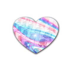 Polygons Bokeh Geometric Art Geometric Background Rubber Coaster (heart) by Ravend