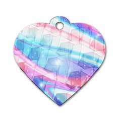 Polygons Bokeh Geometric Art Geometric Background Dog Tag Heart (two Sides) by Ravend