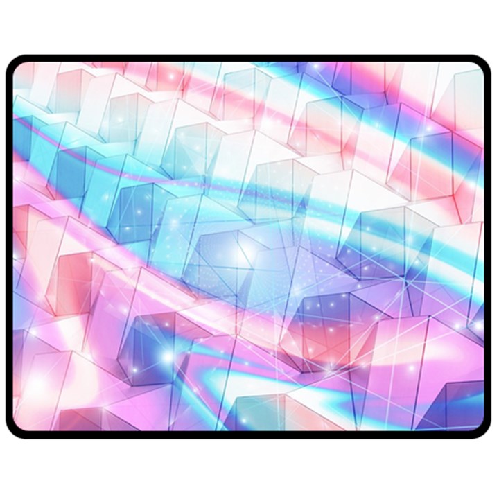 Polygons Bokeh Geometric Art Geometric Background Fleece Blanket (Medium)