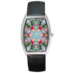 Geometric Symmetrical Symmetry Data Futuristic Barrel Style Metal Watch by Ravend