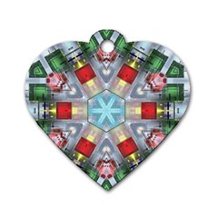 Geometric Symmetrical Symmetry Data Futuristic Dog Tag Heart (one Side) by Ravend