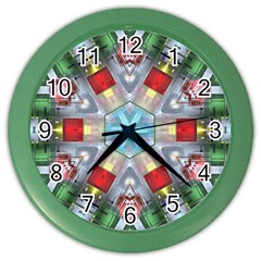 Geometric Symmetrical Symmetry Data Futuristic Color Wall Clock by Ravend