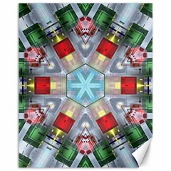 Geometric Symmetrical Symmetry Data Futuristic Canvas 11  X 14  by Ravend