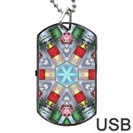 Geometric Symmetrical Symmetry Data Futuristic Dog Tag USB Flash (Two Sides) Front