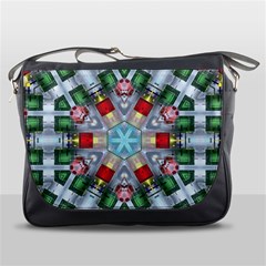 Geometric Symmetrical Symmetry Data Futuristic Messenger Bag by Ravend