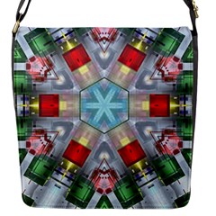 Geometric Symmetrical Symmetry Data Futuristic Flap Closure Messenger Bag (s) by Ravend