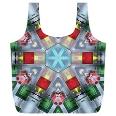 Geometric Symmetrical Symmetry Data Futuristic Full Print Recycle Bag (xl) by Ravend