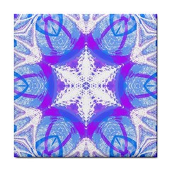 Snowflake Kaleidoscope Template Background Tile Coaster by Ravend