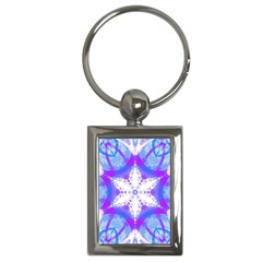 Snowflake Kaleidoscope Template Background Key Chain (rectangle) by Ravend