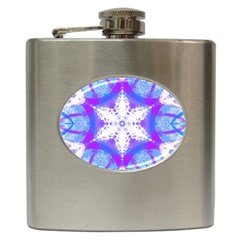 Snowflake Kaleidoscope Template Background Hip Flask (6 Oz)