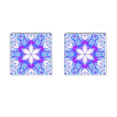 Snowflake Kaleidoscope Template Background Cufflinks (square) by Ravend