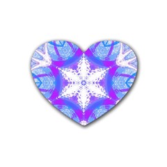 Snowflake Kaleidoscope Template Background Rubber Coaster (heart) by Ravend