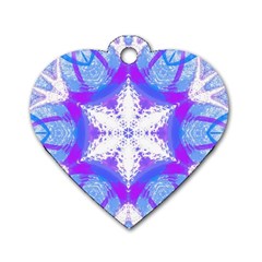 Snowflake Kaleidoscope Template Background Dog Tag Heart (one Side) by Ravend