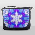 Snowflake Kaleidoscope Template Background Messenger Bag Front