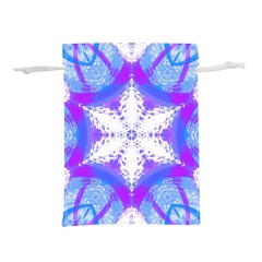 Snowflake Kaleidoscope Template Background Lightweight Drawstring Pouch (m) by Ravend