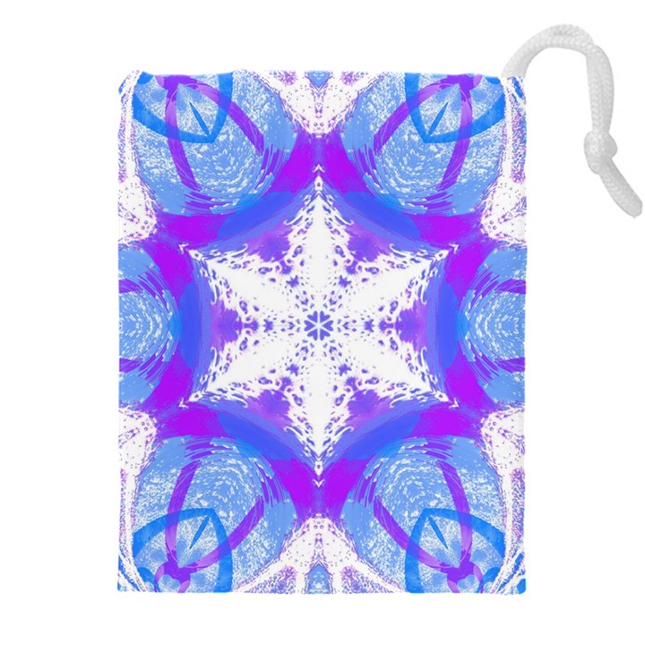 Snowflake Kaleidoscope Template Background Drawstring Pouch (4XL)