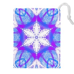 Snowflake Kaleidoscope Template Background Drawstring Pouch (5xl)