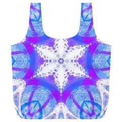 Snowflake Kaleidoscope Template Background Full Print Recycle Bag (xxl) by Ravend