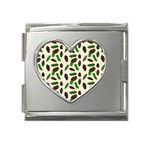 Background Ornamental Spruce Sample Mega Link Heart Italian Charm (18mm) Front