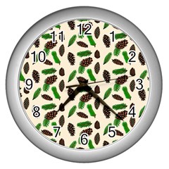 Background Ornamental Spruce Sample Wall Clock (silver) by Ravend