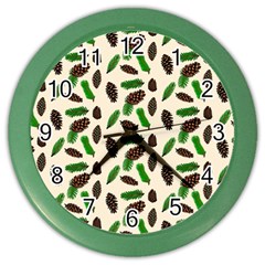 Background Ornamental Spruce Sample Color Wall Clock by Ravend