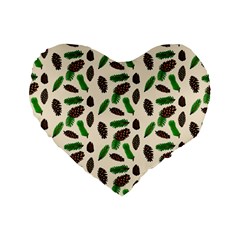 Background Ornamental Spruce Sample Standard 16  Premium Flano Heart Shape Cushions by Ravend