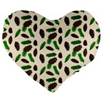 Background Ornamental Spruce Sample Large 19  Premium Flano Heart Shape Cushions Front