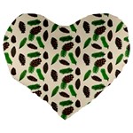 Background Ornamental Spruce Sample Large 19  Premium Flano Heart Shape Cushions Back