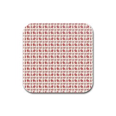 Wrapping Paper Christmas Packaging Surprise Rubber Square Coaster (4 Pack) by Ravend