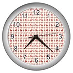 Wrapping Paper Christmas Packaging Surprise Wall Clock (Silver) Front