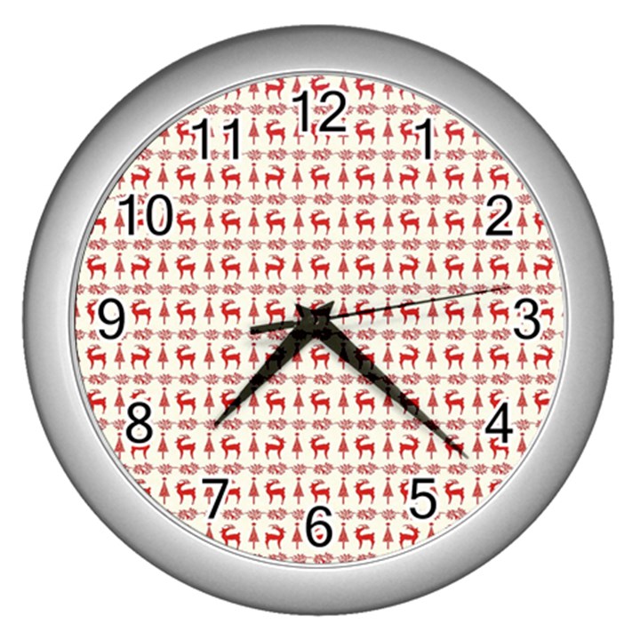 Wrapping Paper Christmas Packaging Surprise Wall Clock (Silver)