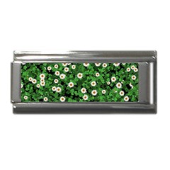 Daisies Clovers Lawn Digital Drawing Background Superlink Italian Charm (9mm)