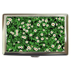 Daisies Clovers Lawn Digital Drawing Background Cigarette Money Case by Ravend