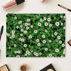 Daisies Clovers Lawn Digital Drawing Background Cosmetic Bag (xl) by Ravend