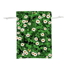 Daisies Clovers Lawn Digital Drawing Background Lightweight Drawstring Pouch (l) by Ravend