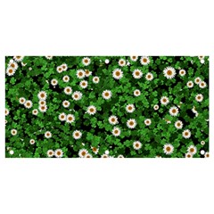 Daisies Clovers Lawn Digital Drawing Background Banner And Sign 4  X 2 