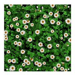 Daisies Clovers Lawn Digital Drawing Background Banner And Sign 4  X 4  by Ravend