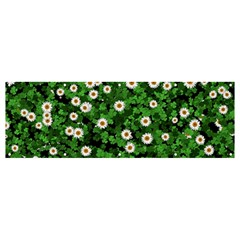 Daisies Clovers Lawn Digital Drawing Background Banner And Sign 12  X 4  by Ravend