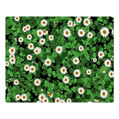 Daisies Clovers Lawn Digital Drawing Background Flano Blanket (large) by Ravend