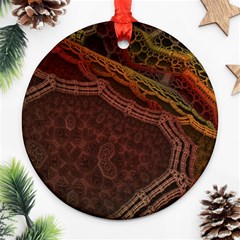 Fractal Pattern Geometric Pattern Disintegration Ornament (round) by Ravend