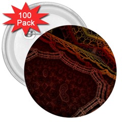 Fractal Pattern Geometric Pattern Disintegration 3  Buttons (100 Pack)  by Ravend